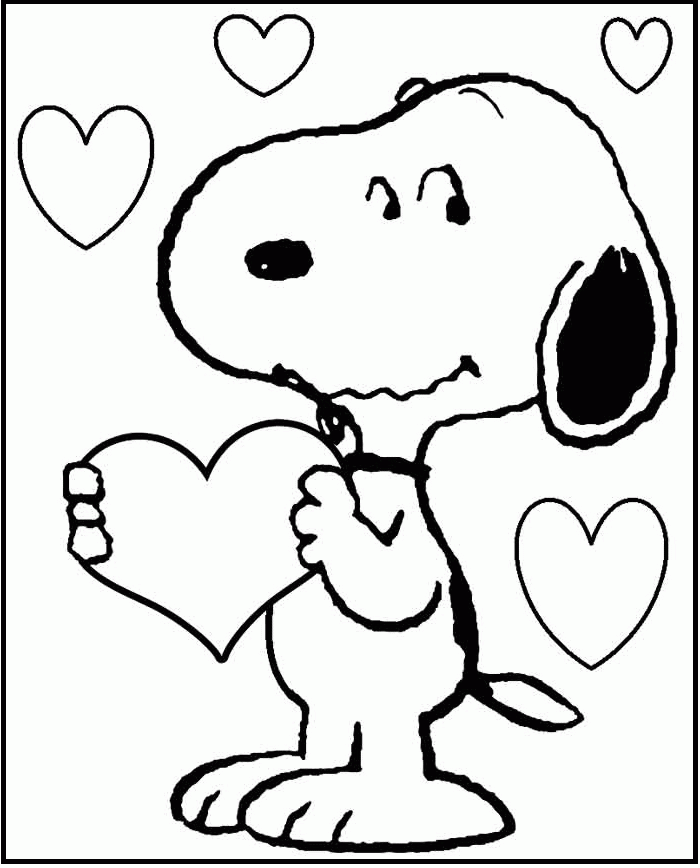 snoopy valentines coloring pages for kids fzh  printable