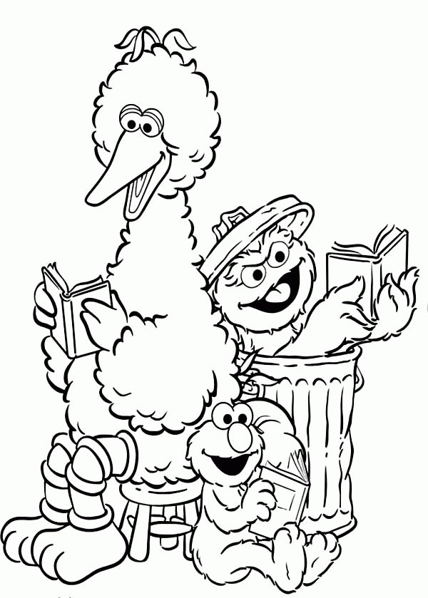 Sesame Street Elmo and Friends Coloring Page - NetArt