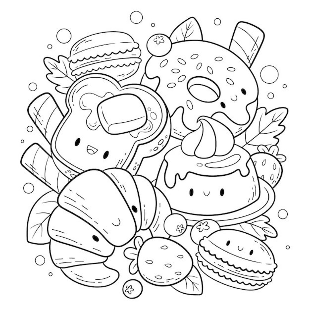 Cute Foods Coloring Pages Free Coloring Home