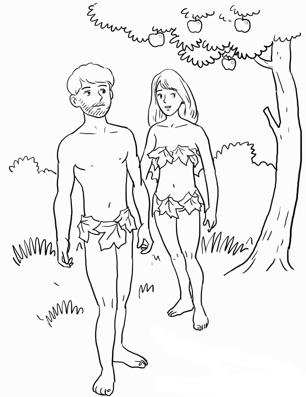 Color Your Way Through the Bible: Adam and Eve Coloring Pages