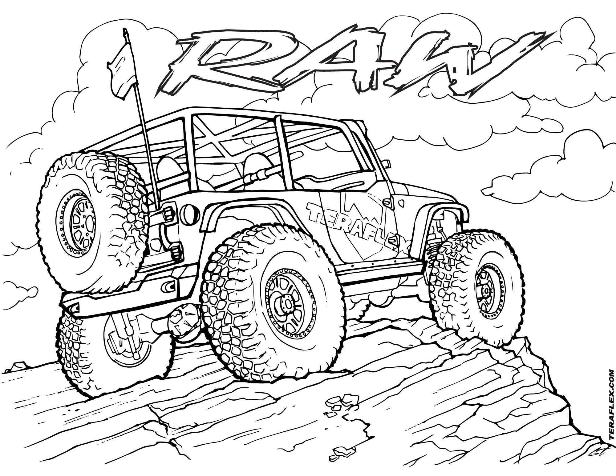 How To Draw Off Road Jeep And Coloring With Paint – Otosection