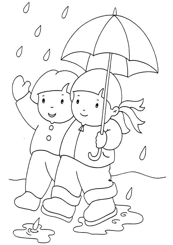 Coloring Pages | Rainy Weather Coloring Pages