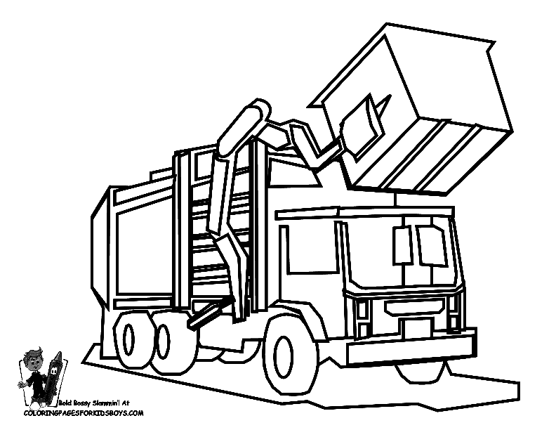 Waste Truck Coloring Pages - Garbage Truck Coloring Pages - Coloring Pages  For Kids And Adults