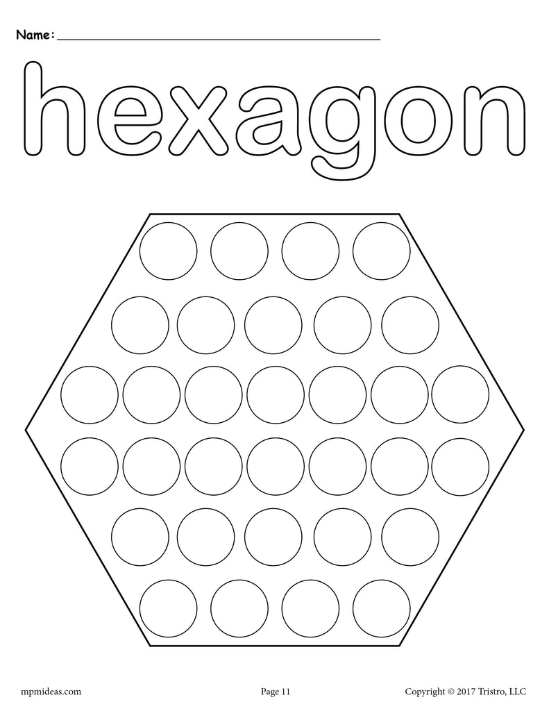 Hexagon Do-A-Dot Printable - Hexagon Coloring Page – SupplyMe