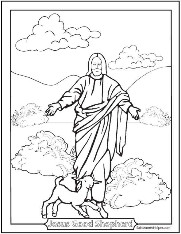 Good Shepherd Picture ❤️+❤️ Jesus Good Shepherd Coloring Page