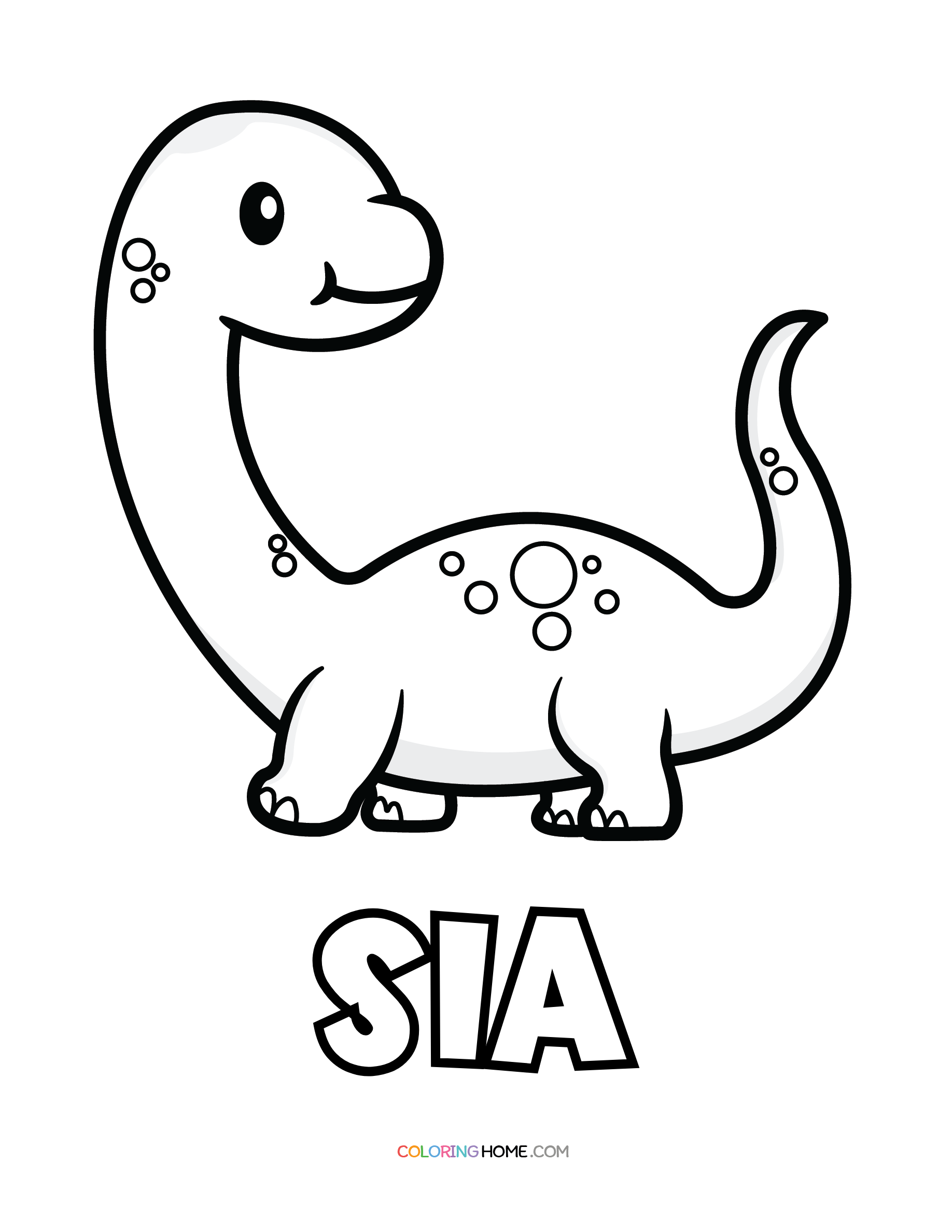 Sia dinosaur coloring page
