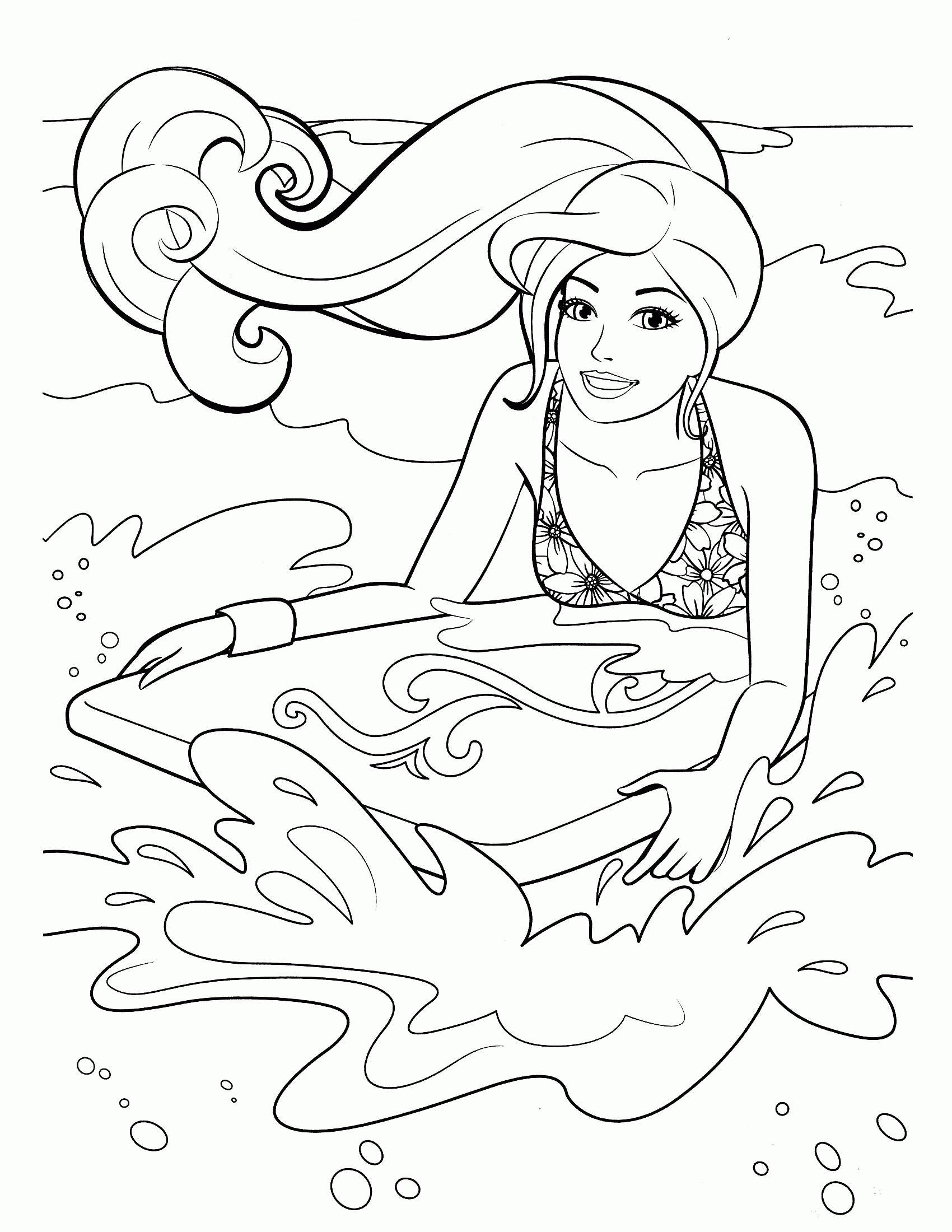 Barbie Beach Coloring Pages Printable Free   Coloring Pages For ...