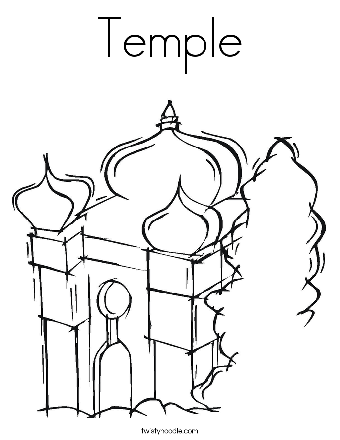 Temple Coloring Page - Twisty Noodle