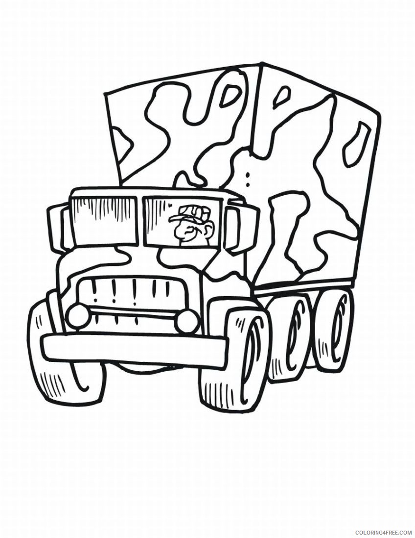 army truck coloring pages for kids Coloring4free - Coloring4Free.com