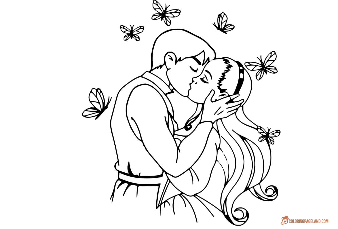 Love Coloring Pages - Free Printable B&W Pictures