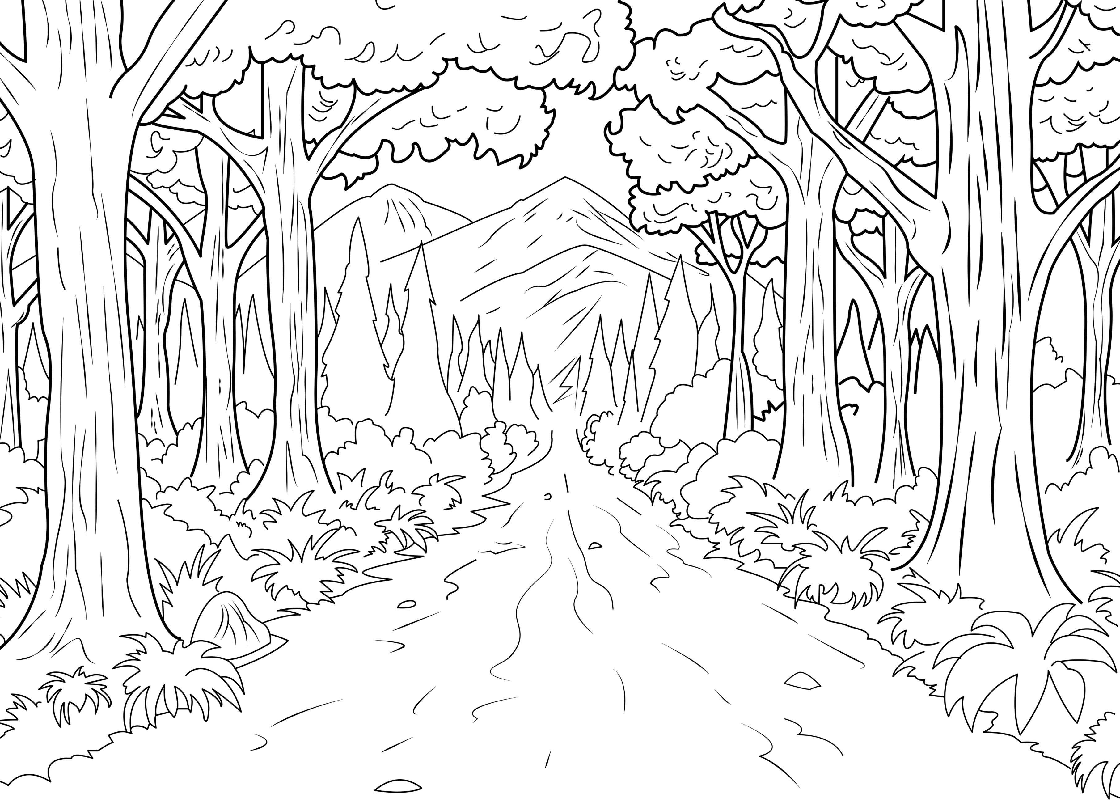 Forest celine - Jungle & Forest Adult Coloring Pages
