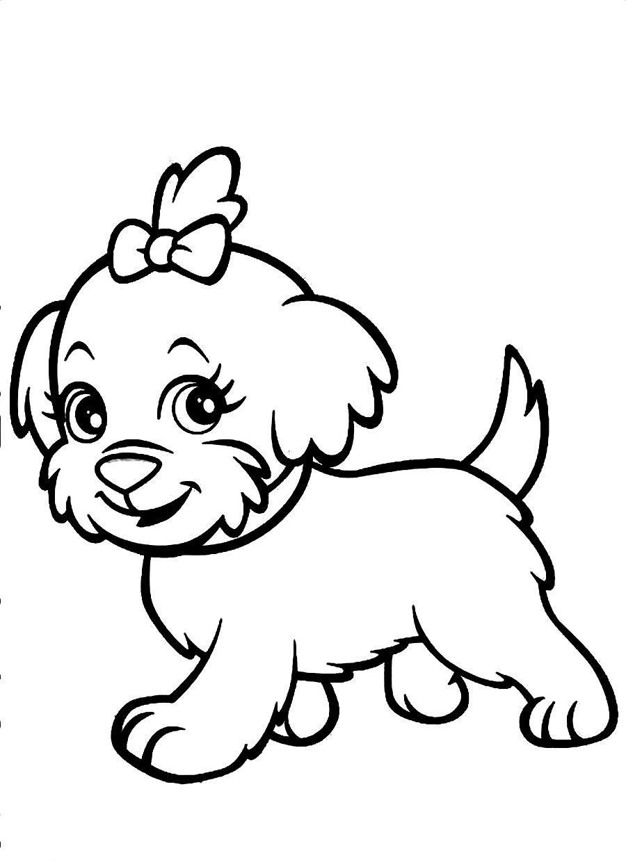 Cute Dog - Coloring Pages for Kids and for Adults