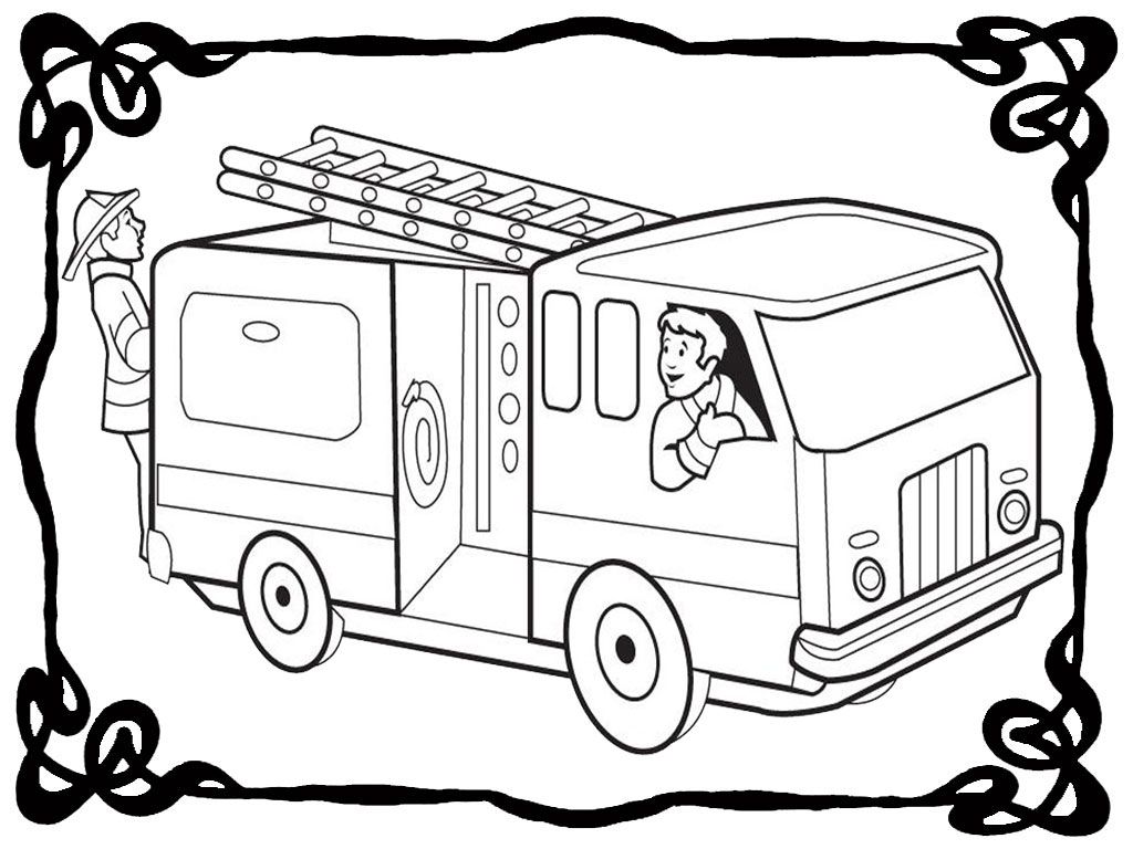 Free Fire Truck Coloring Pages To Print | Realistic Coloring Pages