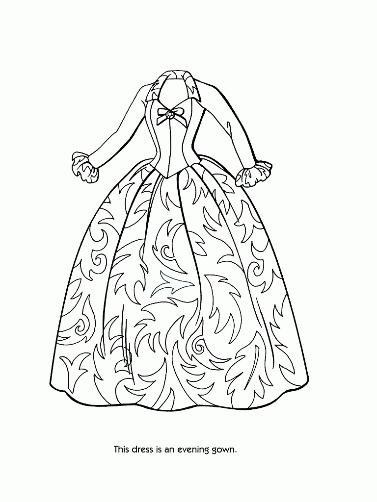 barbie fashion clothes coloring page | Only Coloring Pages