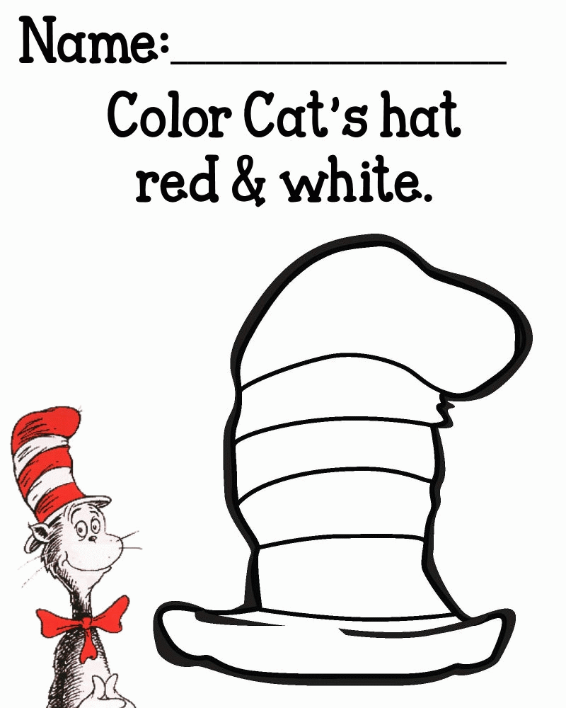 Popular Free Coloring Pages Of Cat In The Hat - Widetheme