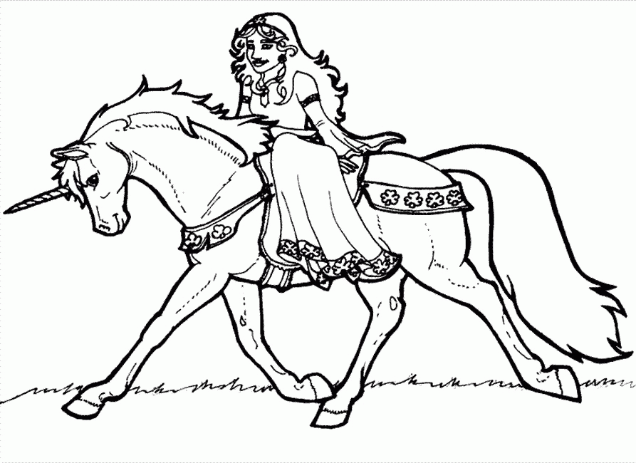 Coloring Pages Unicorn Princess - High Quality Coloring Pages