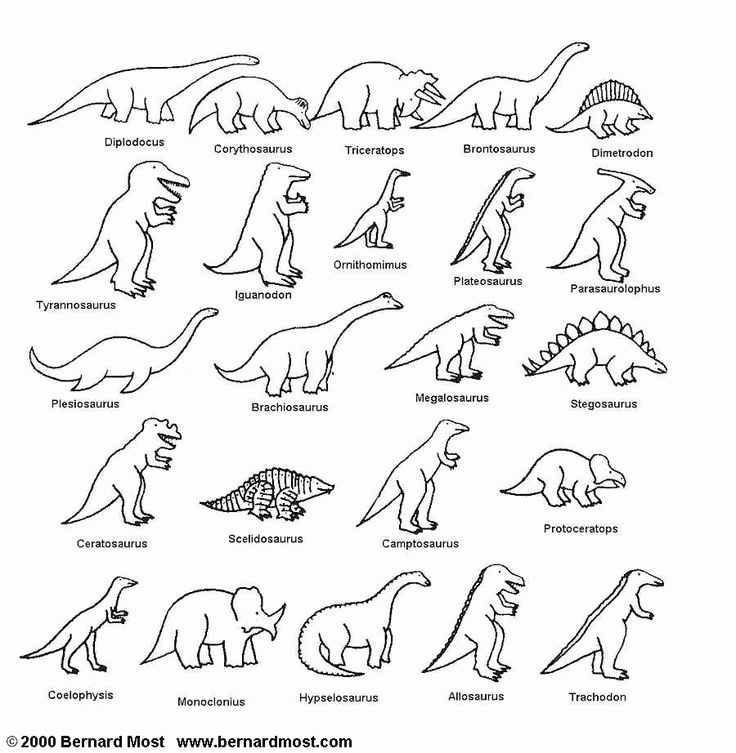 Super 6 Pages Of Dinosaur Drawings You Can Print Out And Color At ...
