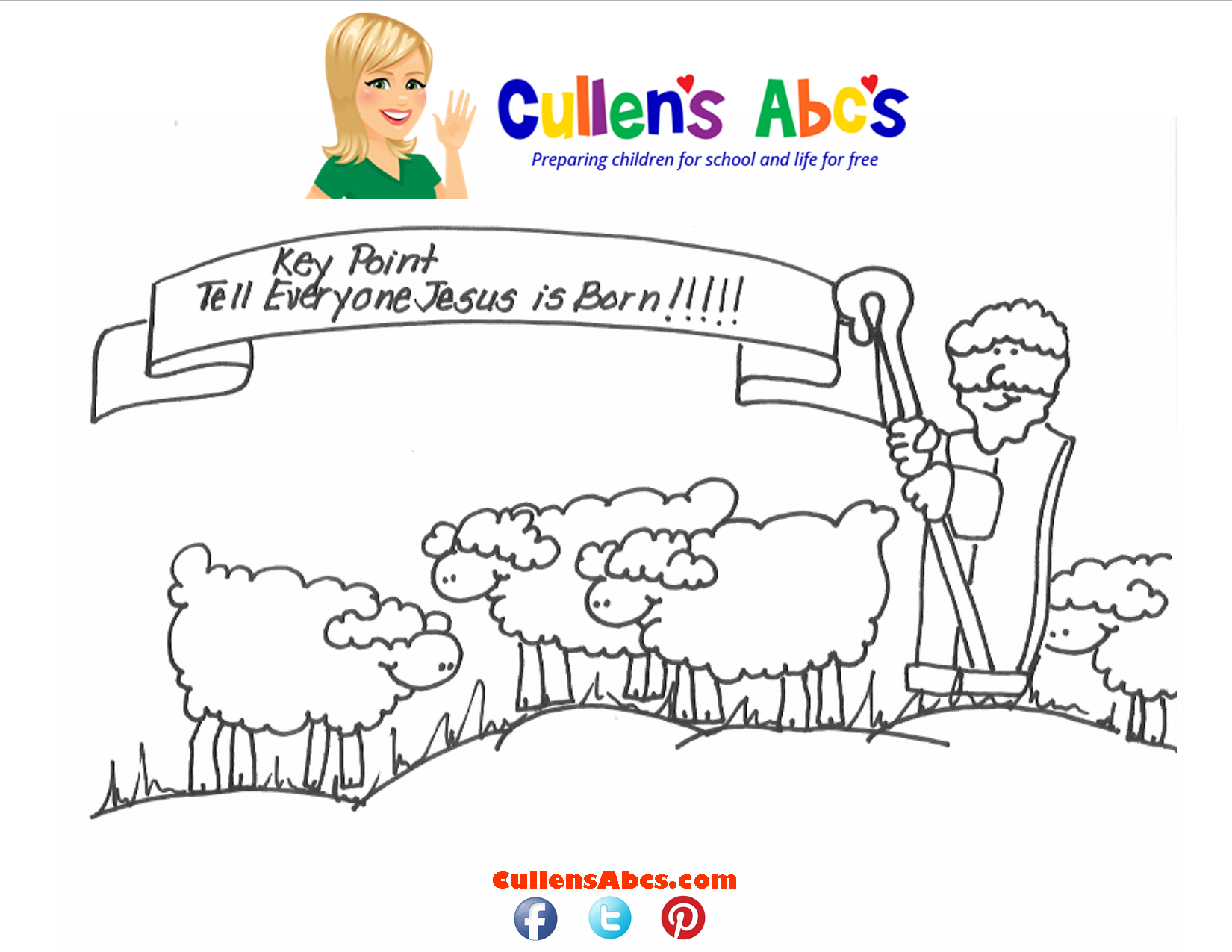 Bible Key Point Coloring Page | Tell Everyone Jesus is Born ...
