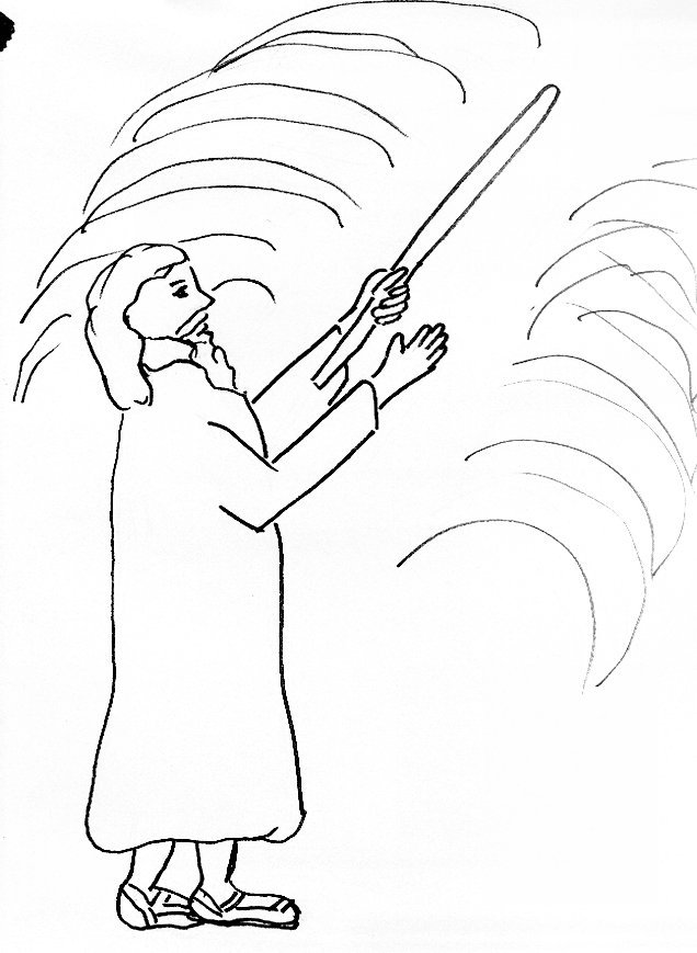 Bible Story Coloring Page for Moses and the Parting of the ...