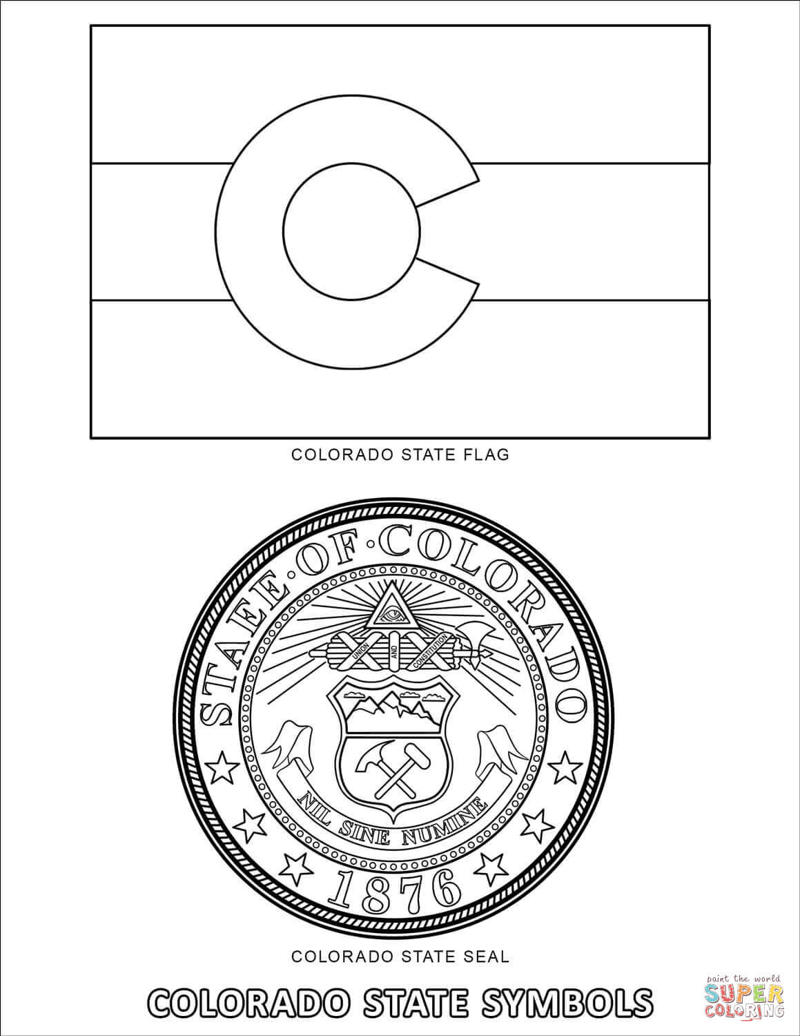 Colorado State Symbols coloring page | Free Printable Coloring Pages