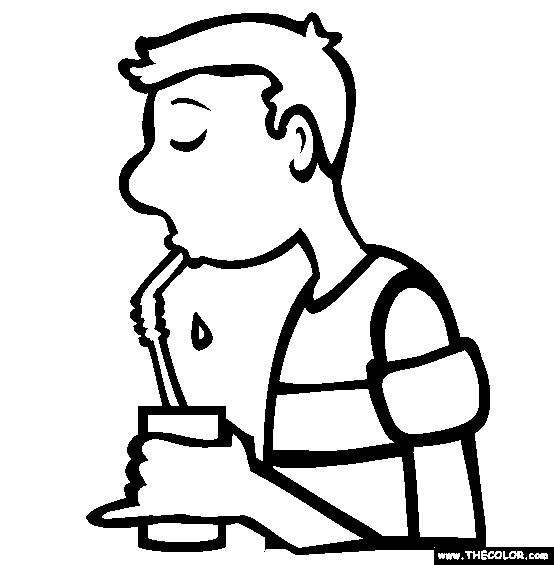 The Drinking Straw Coloring Page | Free The Drinking Straw Online ...