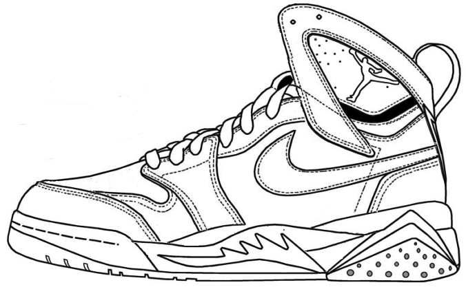 Air Jordan Shoe Coloring Pages Printable 1 in 2019 | Air ...