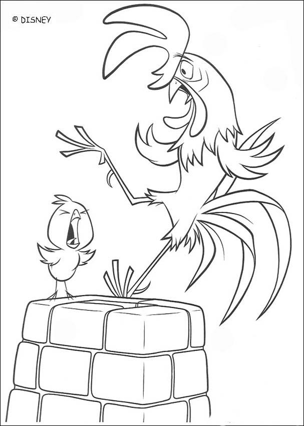 Home on the Range coloring book pages - Chick and Rooster