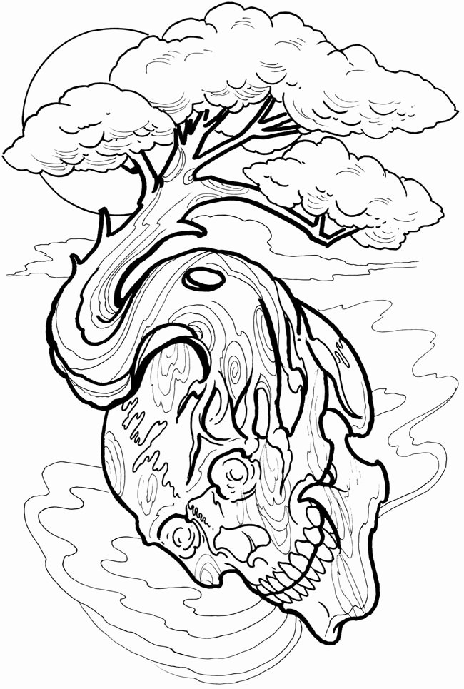 Download Skull Tattoo Coloring Pages - Coloring Home
