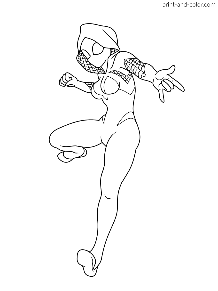 Spider Gwen Coloring Pages.