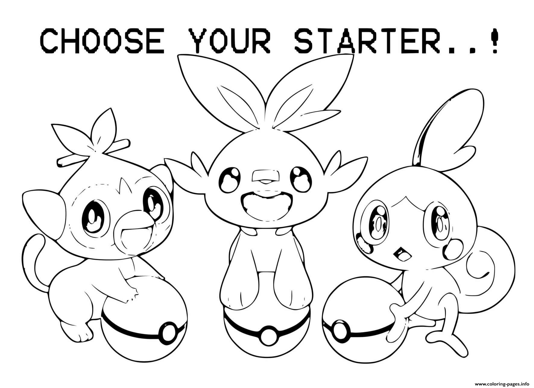 Grookey Scorbunny Sobble Coloring Pages Printable Coloring Home