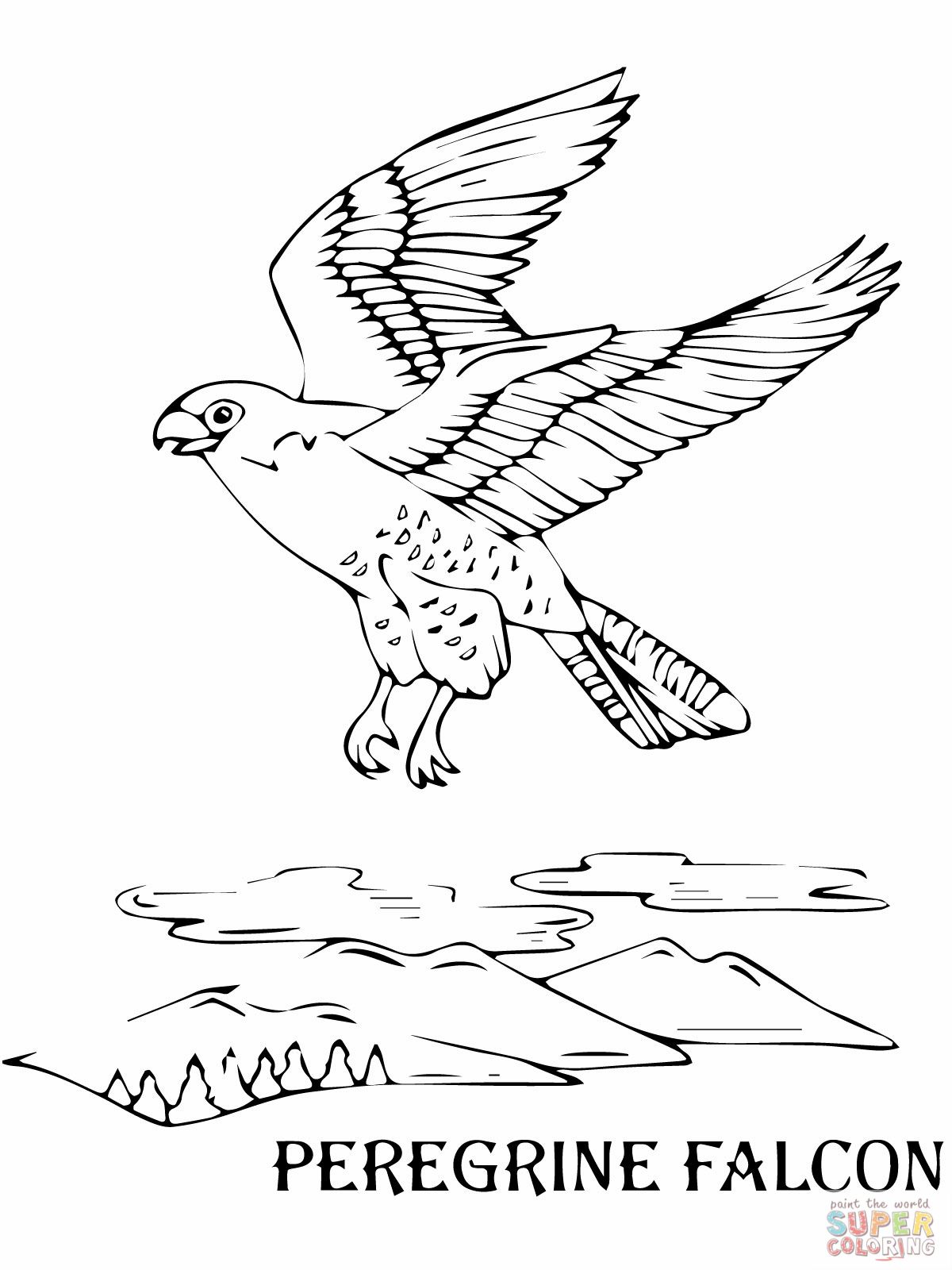 Flying Peregrine Falcon Coloring Online | Practical Scrappers | Coloring  pages, Peregrine falcon, Bird coloring pages