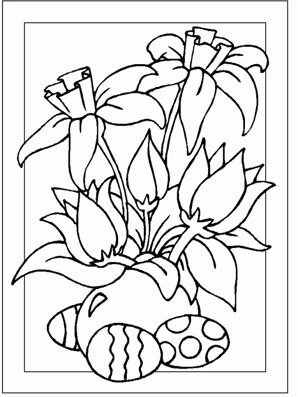 Spring Flowers – Religious Easter Coloring Pages - Free Coloring Library
