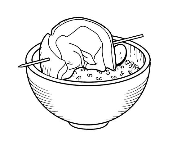 Brochette of meat with rice coloring page - Coloringcrew.com