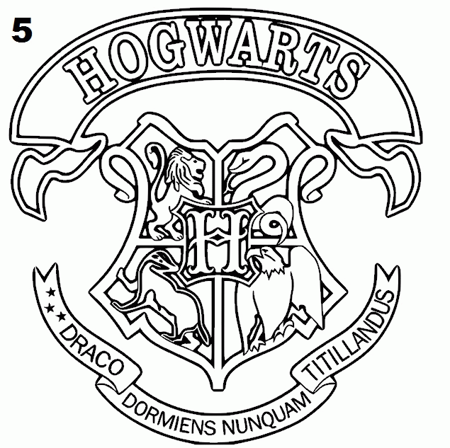 Hogwarts crest coloring page