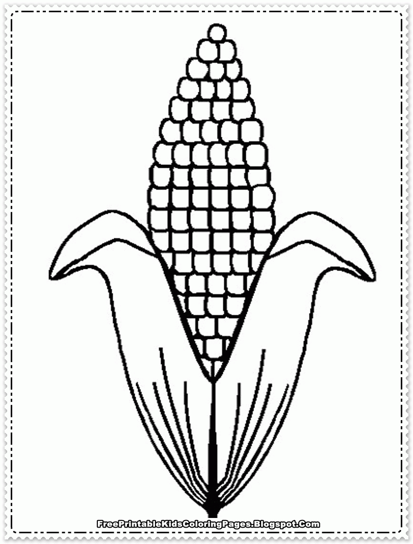 Corn Cob Coloring Page Coloring Home