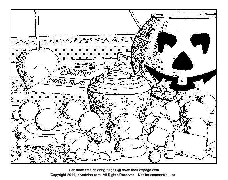 Candy Halloween Coloring Pages - Coloring Pages For All Ages