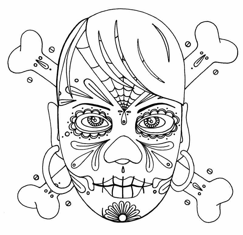 Free Printable Sugar Skull Coloring Pages - Coloring Pages For Free