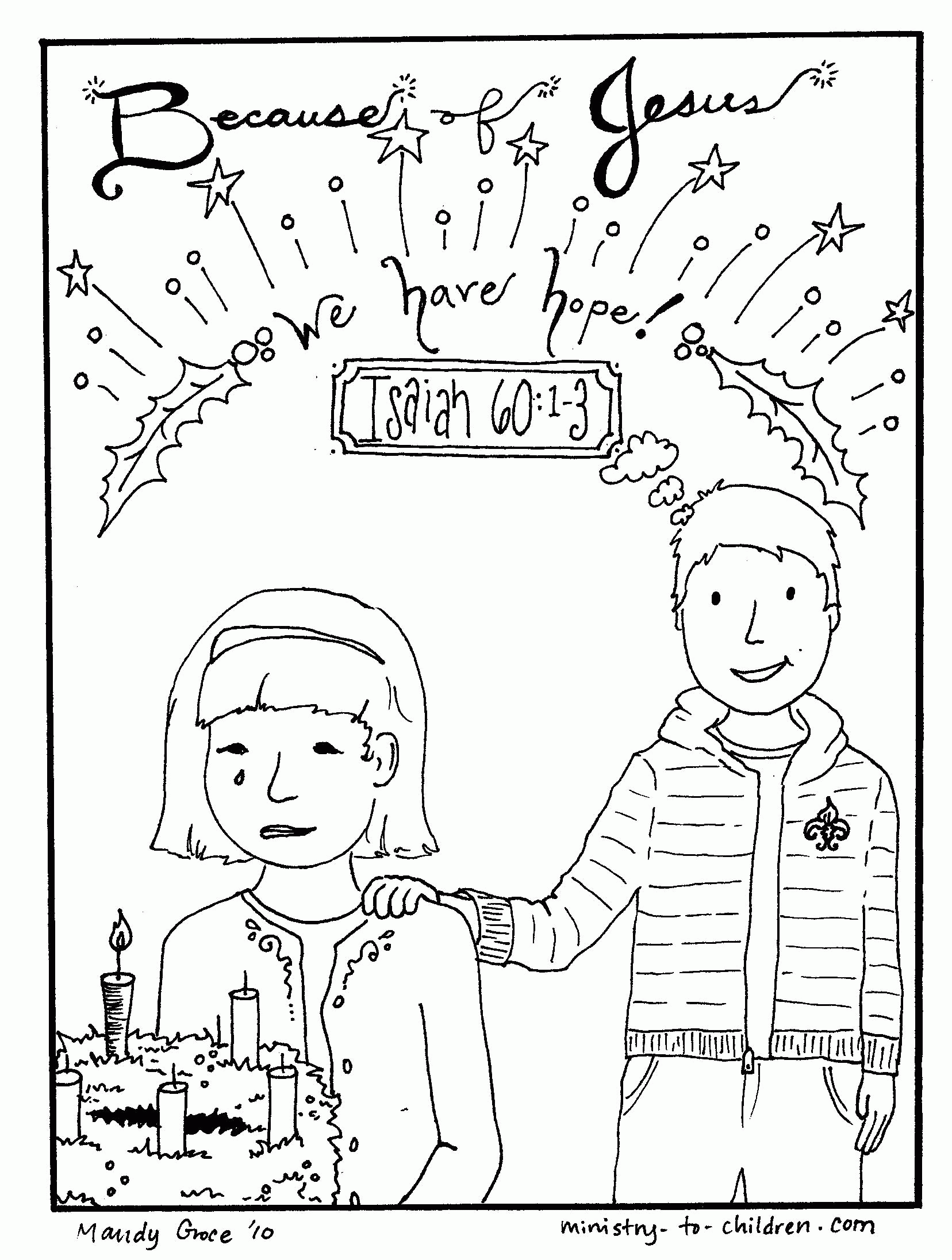 Christmas Coloring Pages "Jesus Gives Hope" Free Printable