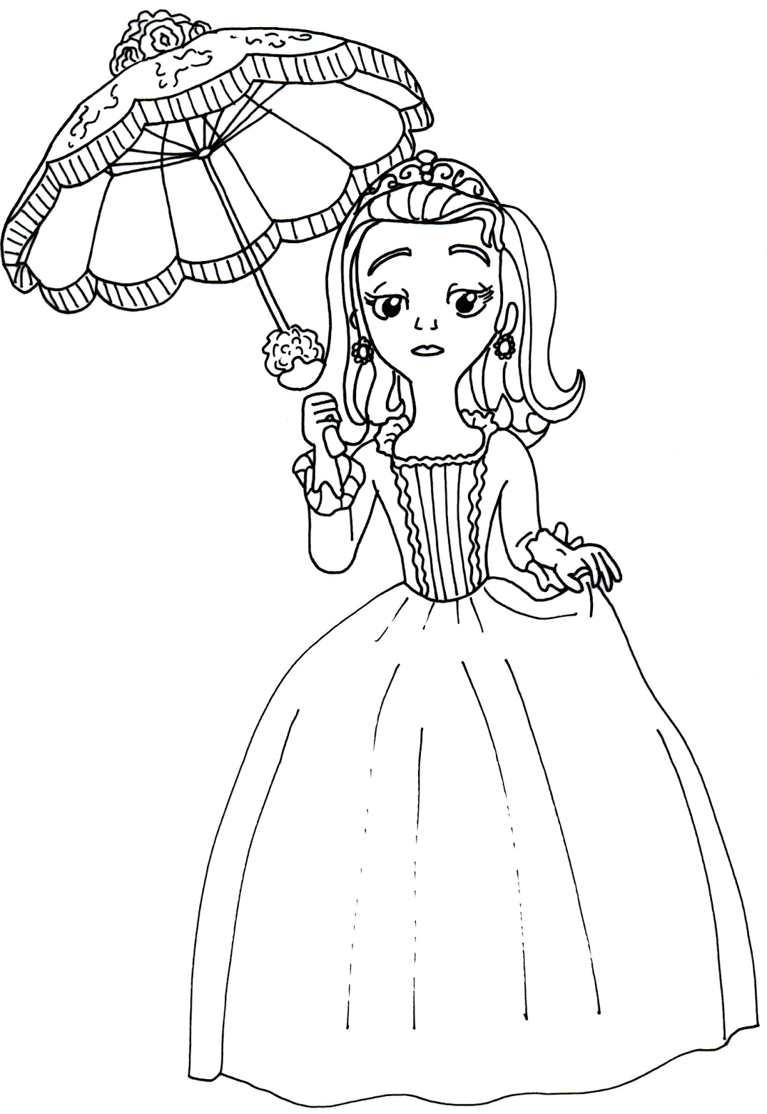 Sofia The First Coloring Pages: Amber Coloring Page