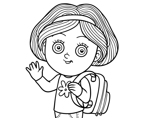 School girl coloring page - Coloringcrew.com