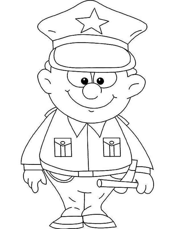 Cute Little Police Officer Picture Coloring Page - NetArt | Cars ...