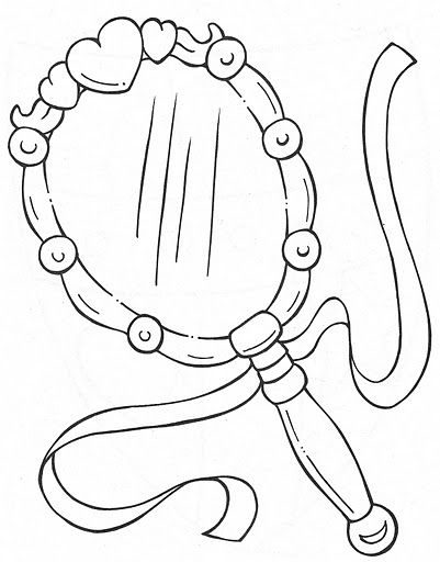 Hand mirror, free coloring pages | Mirror drawings, Free coloring ...