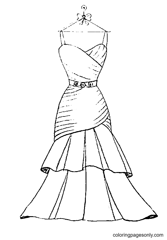 Dress Coloring Pages - Coloring Pages For Kids And Adults