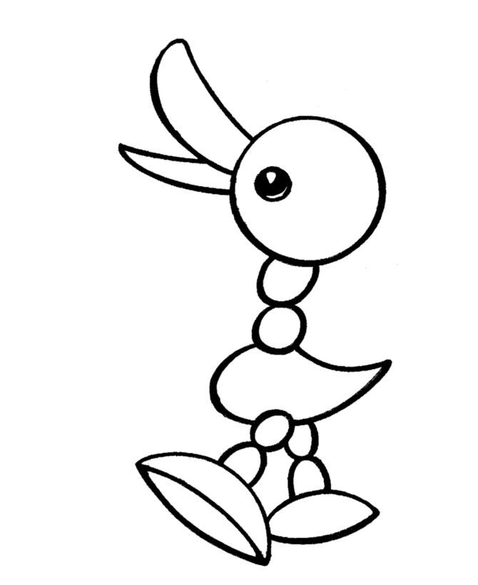 Toy Animal Coloring Page | Easy Toy Duck Coloring Page for 
