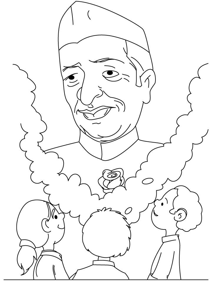 Chacha jawahar nehru coloring page | Download Free Chacha jawahar ...