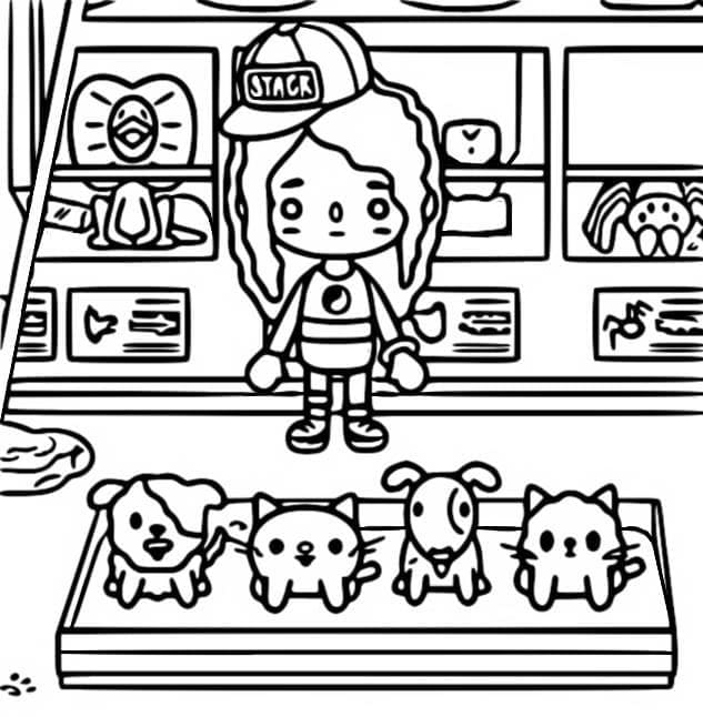 Toca Life Pet Shop Coloring Page - Free Printable Coloring Pages for Kids