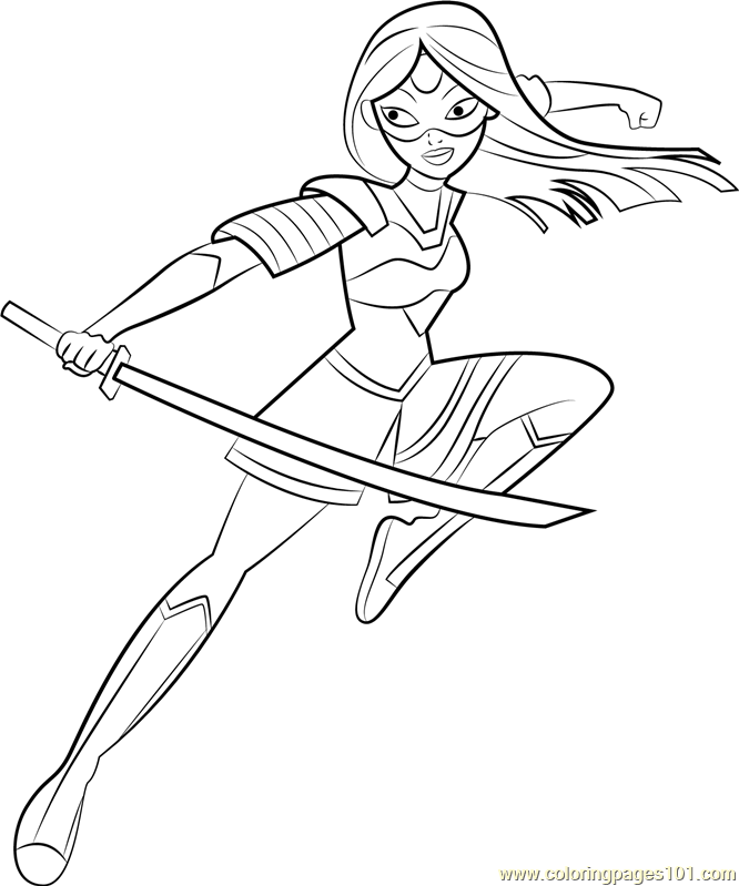 Katana Coloring Page for Kids - Free DC Super Hero Girls Printable Coloring  Pages Online for Kids - ColoringPages101.com | Coloring Pages for Kids