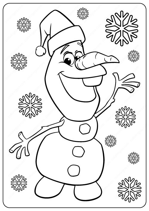 Free Printable Frozen Olaf Coloring Pages 6 | Frozen coloring pages,  Printable christmas coloring pages, Free kids coloring pages