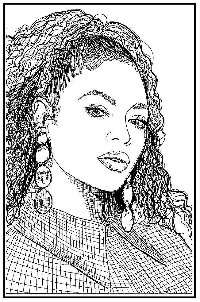 Beyonce Singer Coloring Page Coloring Page Page For Kids And Adults ...