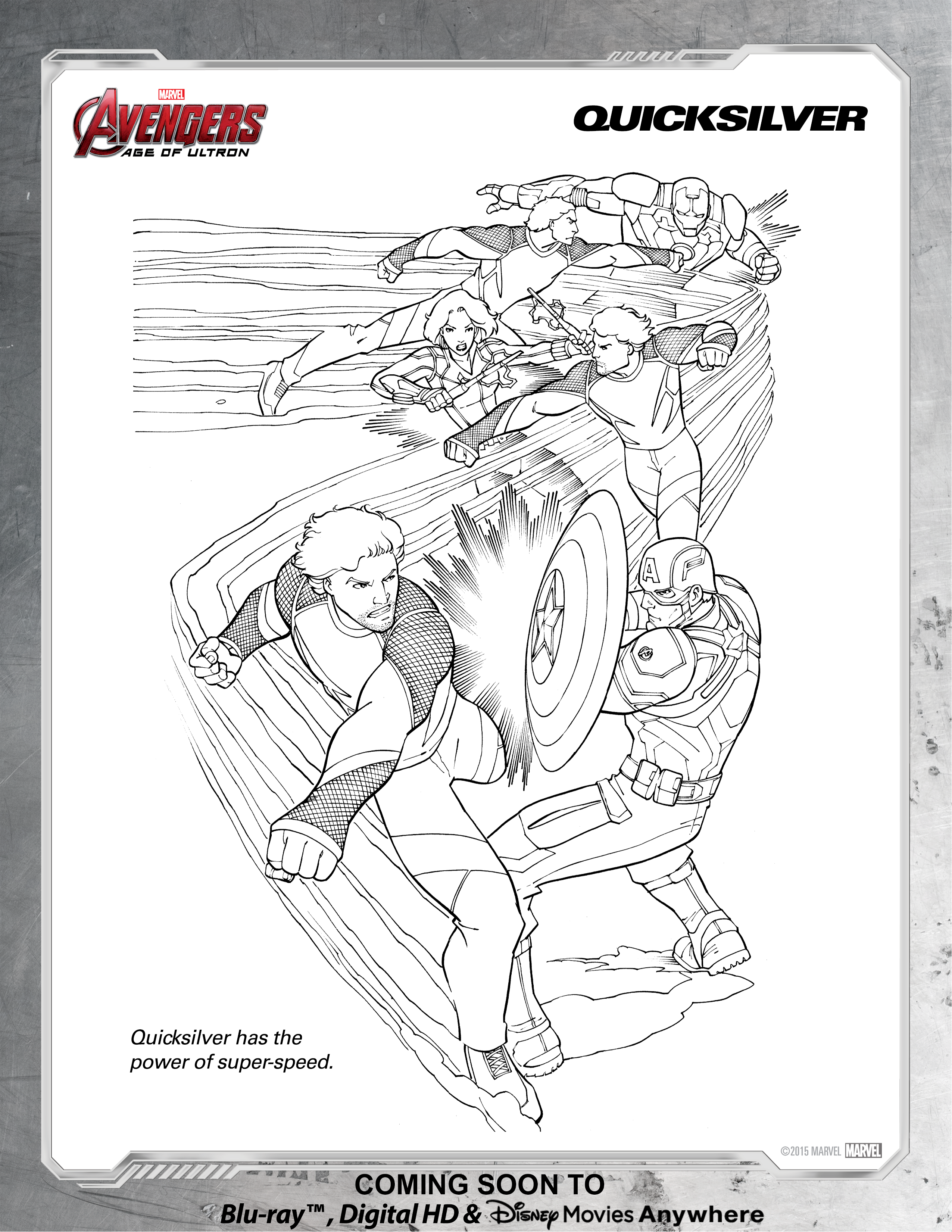 Avengers Quicksilver Coloring Page | Disney Movies